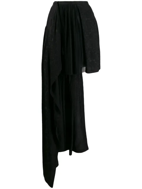 Preen By Thornton Bregazzi asymmetric jacquard skirt Black 145