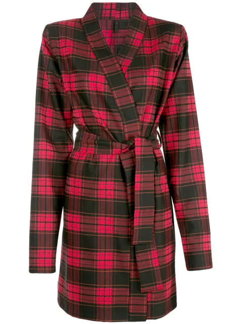 UNRAVEL PROJECT plaid belted coat Red UWGD004E193020011910
