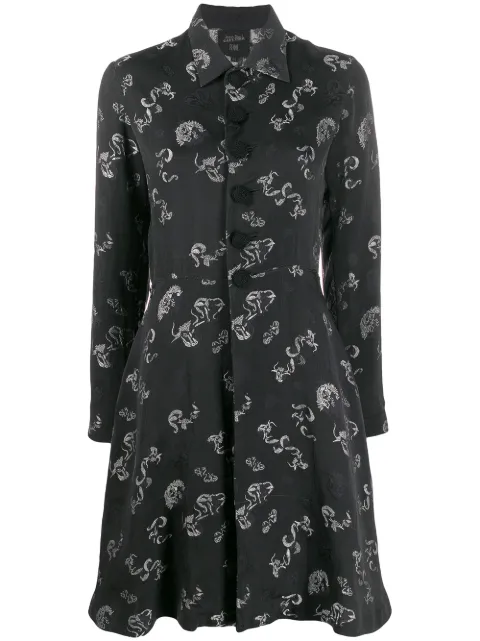 Jean Paul Gaultier Pre-Owned 1994 dragon jacquard shirt dress Black JPG1161A