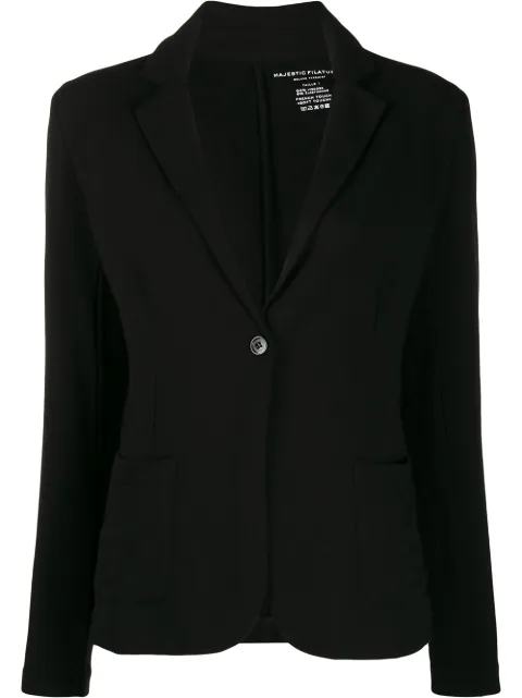 Majestic Filatures Americana ribbed blazer Black M004FVE046002