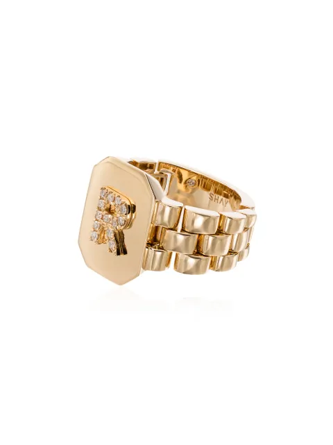 SHAY 18K yellow gold diamond initial R ring Gold SR205YG18R