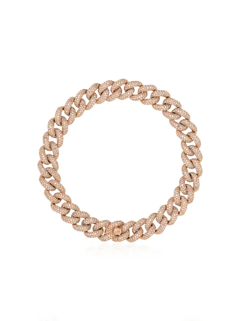SHAY 18K rose gold pavé diamond link bracelet Pink SB4RG188