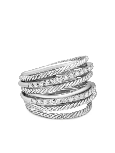 David Yurman sterling silver Crossover diamond ring (17.8mm) Silver R14622DSSADI
