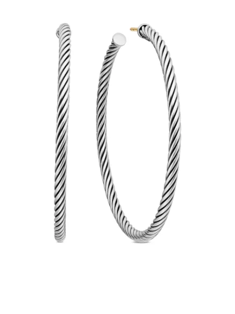 David Yurman sterling silver Cable hoop earrings Silver E14509SS