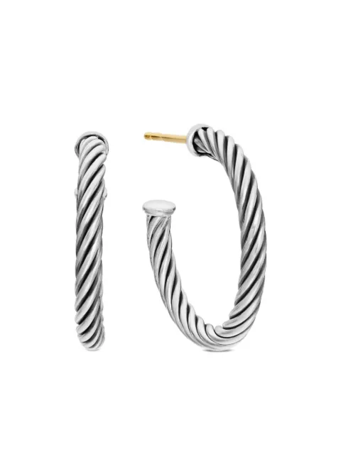 David Yurman sterling silver Cable hoop earrings Silver E14507SS