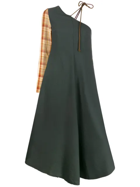 Song For The Mute one shoulder dress Green WDS018