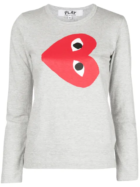 Comme Des Garçons Play printed logo T-shirt Grey P1T267