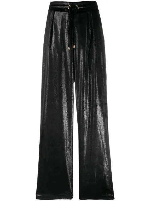 Balmain iridescent drawstring trousers Black SF15339X234