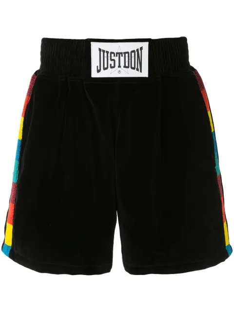 Just Don velvet track shorts Black BVBBBLK