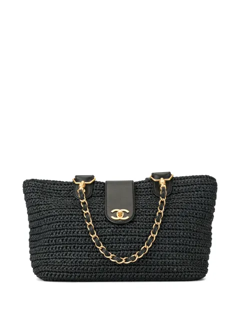 CHANEL Pre-Owned basket double chain tote Blue 10747389