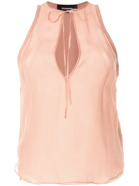 DSQUARED2 sleeveless silk blouse Pink S75NC0910S43938