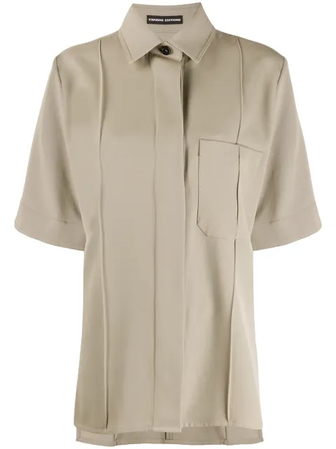Kwaidan Editions oversized short sleeved shirt Neutrals AW19T028WTC