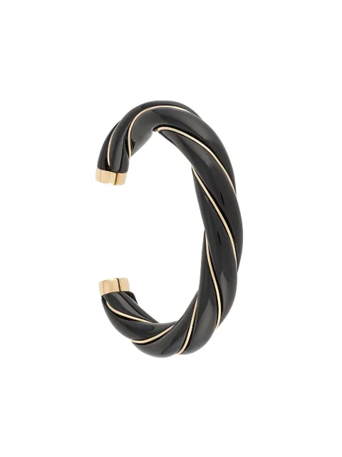 Aurelie Bidermann Diana enamelled twisted cuff Black DIAF15BR03N5MG