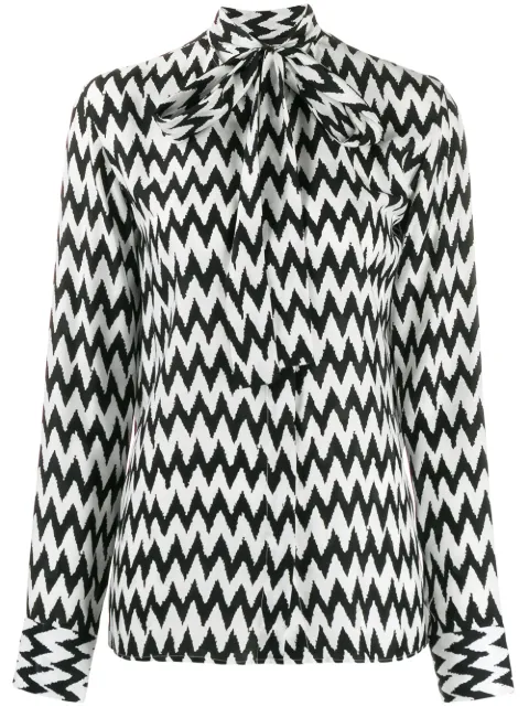Haider Ackermann printed pussy bow blouse Black 1942004140011