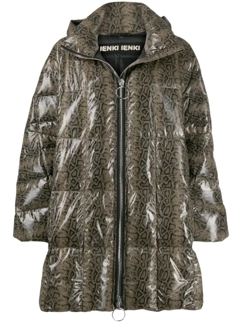 Ienki Ienki printed puffer jacket Brown CROPPEDPYRAMIDE