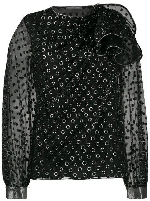 Alberta Ferretti eyelet detail blouse Black A02225135