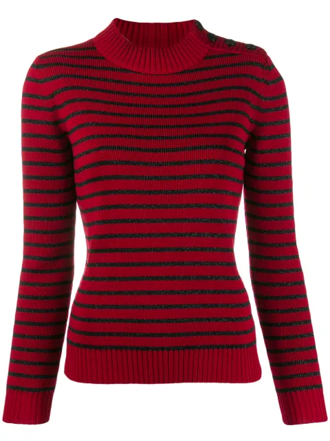 Saint Laurent striped knitted jumper Red 589718YAJG2