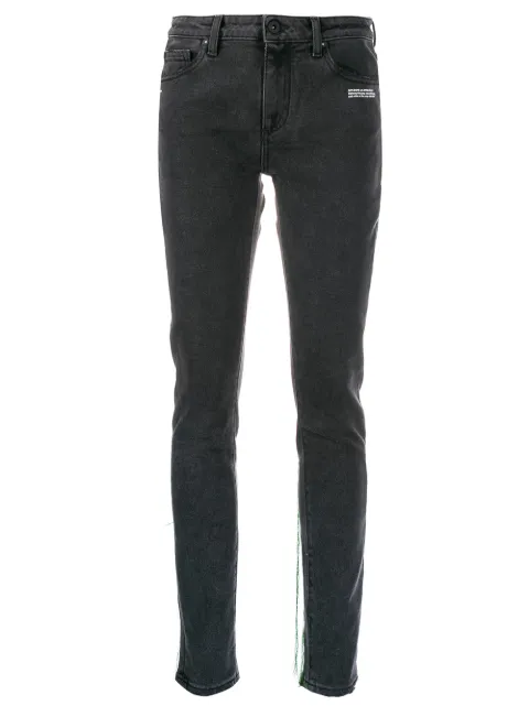 Off-White thread trim jeans Grey OWYA003F19E960647540