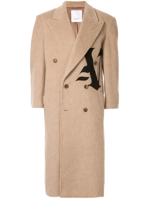 Ports V double-breasted logo coat Neutrals VN9CDB02HWF026