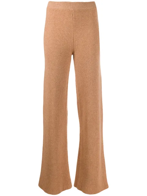 Cashmere In Love ribbed flared Cortina trousers Neutrals CORTINA