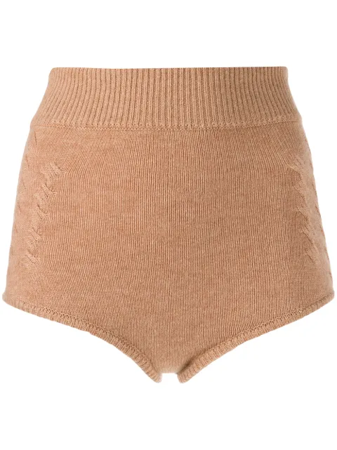 Cashmere In Love ribbed Mimie shorts Neutrals MIMIE