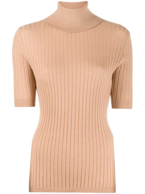 Cashmere In Love ribbed roll-neck Victoria sweater Neutrals VICTORIA