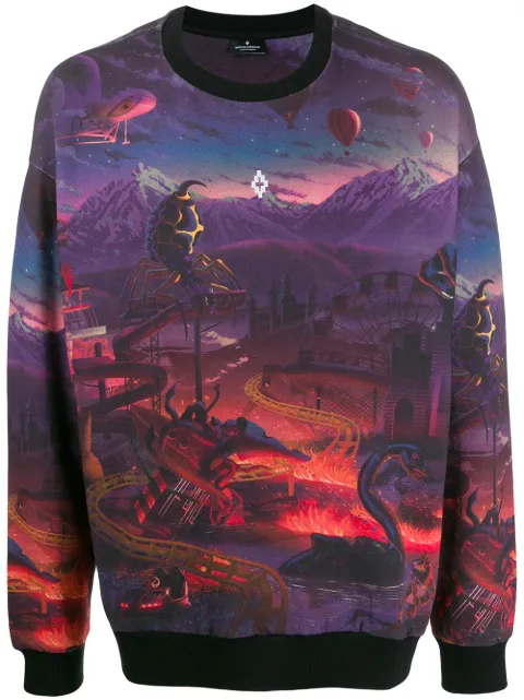 COUNTY OF MILAN Fantasy all-over print sweatshirt Purple CMBA072F19B500128801