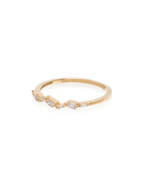 Suzanne Kalan 18kt yellow gold baguette diamond ring Gold BAR121YG