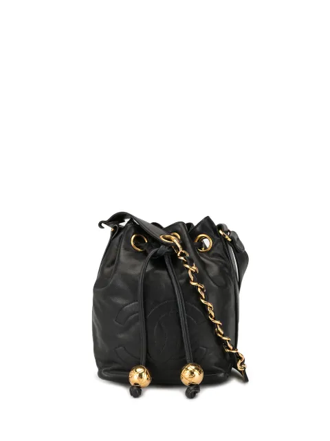 CHANEL Pre-Owned 1985-1993 mini CC drawstring shoulder bag Black 0839621