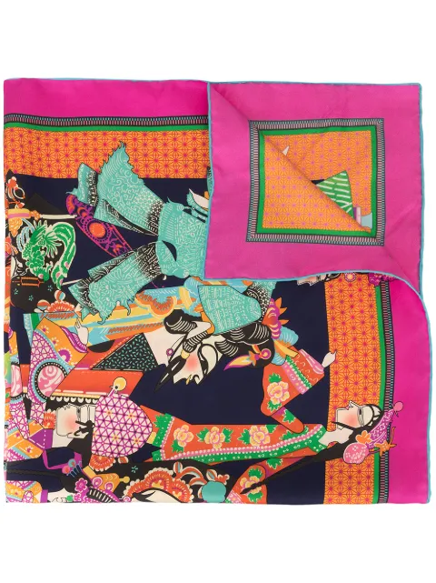 Shanghai Tang puppets print foulard Pink S19WAF0071SSSEMA
