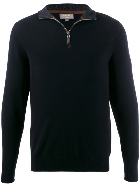 N.Peal Carnaby half-zip sweater Black NPG000225C