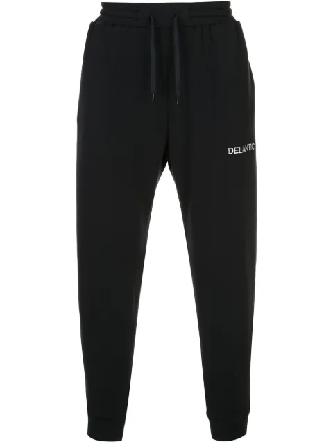 Delantic EA velour-Lined track pants Blue DELA009