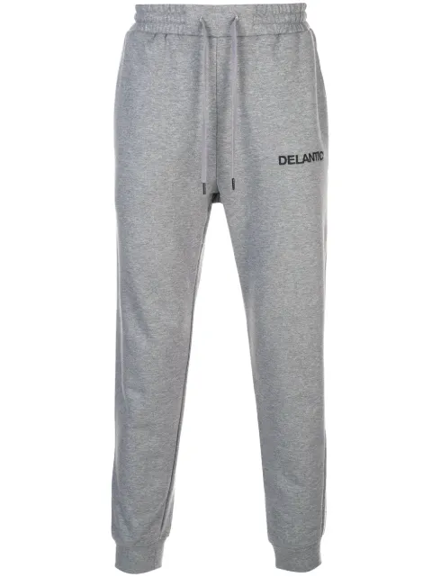 Delantic logo-print fleece sweatpants Grey DELA006