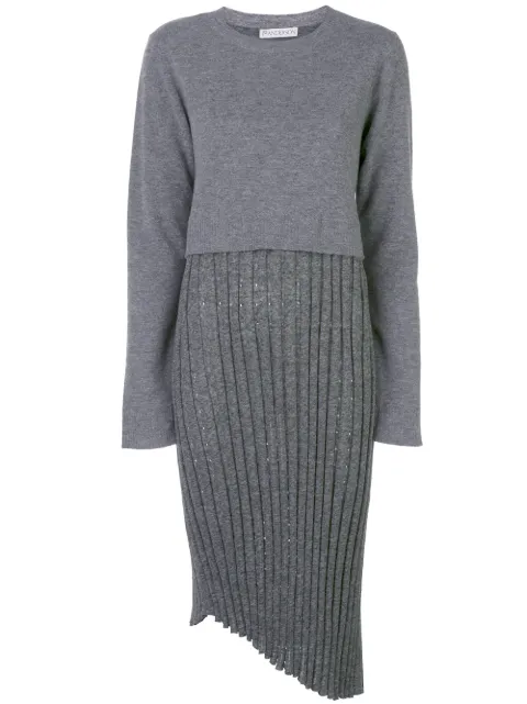 JW Anderson two-layer pleated dress Grey KW19319D509940
