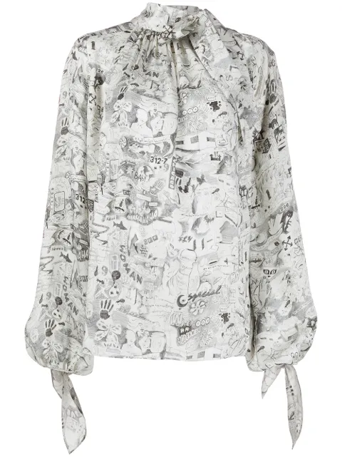 Off-White printed blouse White OWGA063F19B170510199