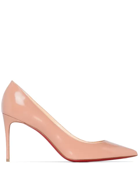 Christian Louboutin Kate pointed-toe patent-leather pumps Neutrals 3191416PK1A