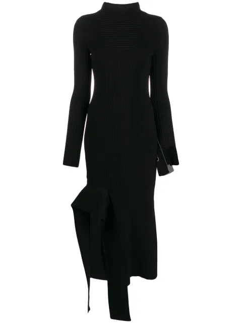 Off-White asymmetric knitted dress Black OWHI017F19B700501000