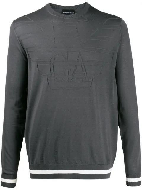 Emporio Armani logo embroidered sweater Grey 6G1MXB1MNWZ
