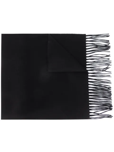 Moschino logo-embroidered fringed scarf Black 50092M5165
