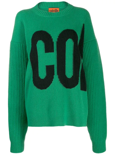 colville logo embroidered sweater Green CVF19001C