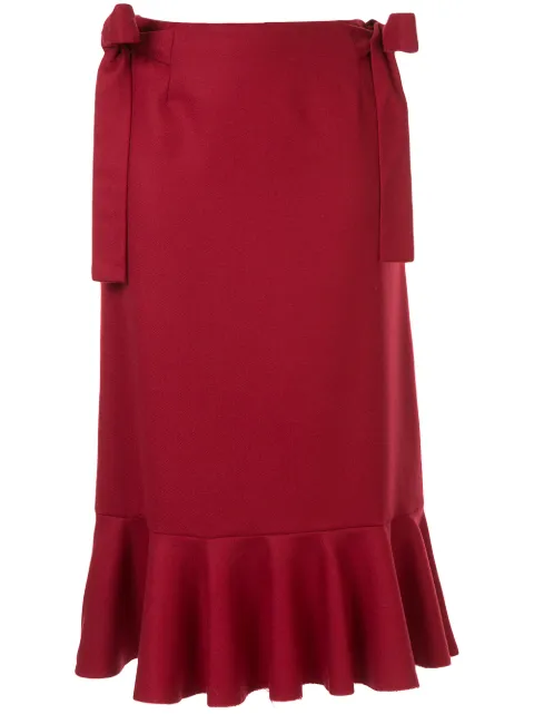 Sueundercover bow detail midi skirt Red SUX1604