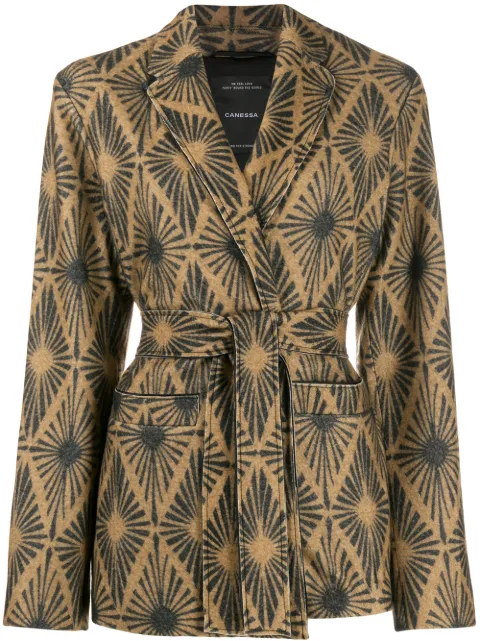 Canessa geometric sunburst print blazer Neutrals AARJ001TK0004S11