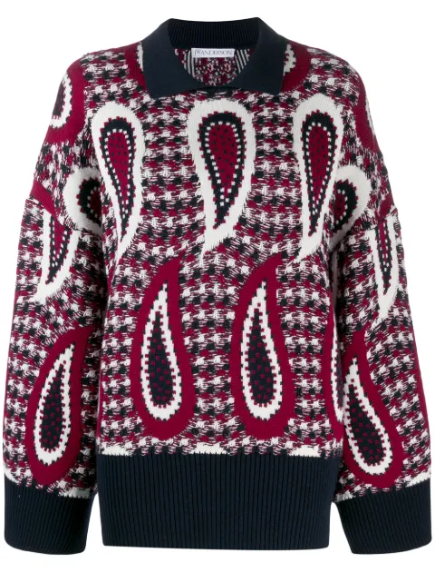 JW Anderson paisley knitted jumper Blue KW22919EYN0008