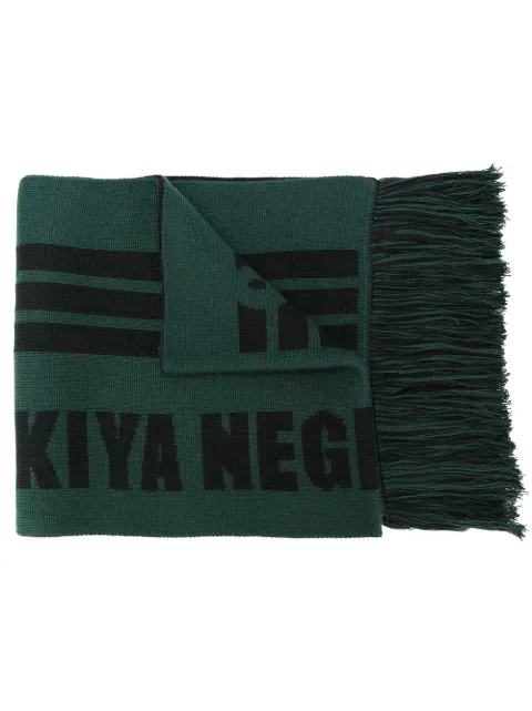 Adish striped pattern scarf Green KLLSG002