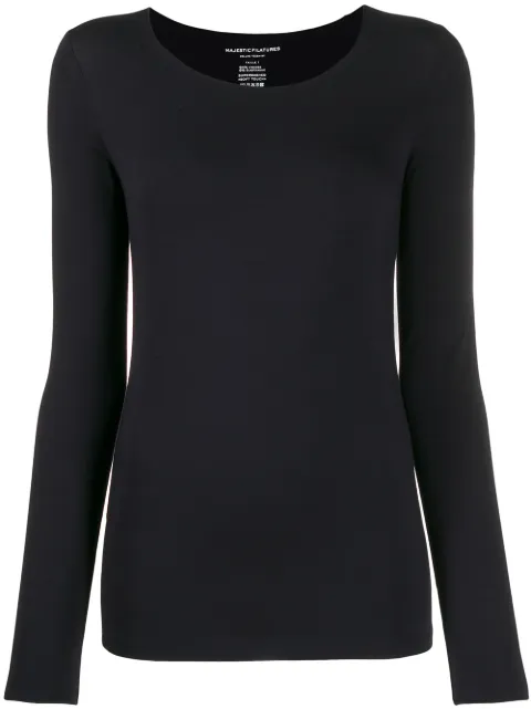 Majestic Filatures round neck top Blue M001FTS002