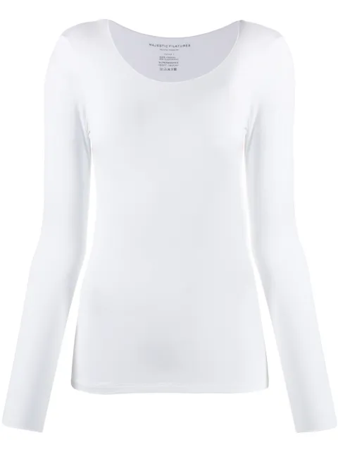 Majestic Filatures fitted jersey top White M001FTS002