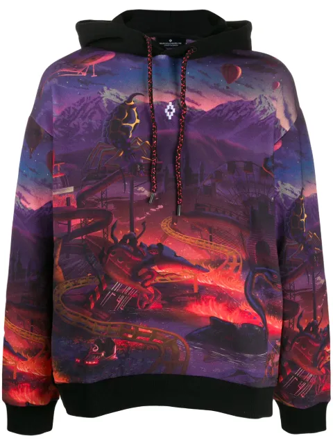 COUNTY OF MILAN Fantasy print hoodie Purple CMBB076F19B500128801