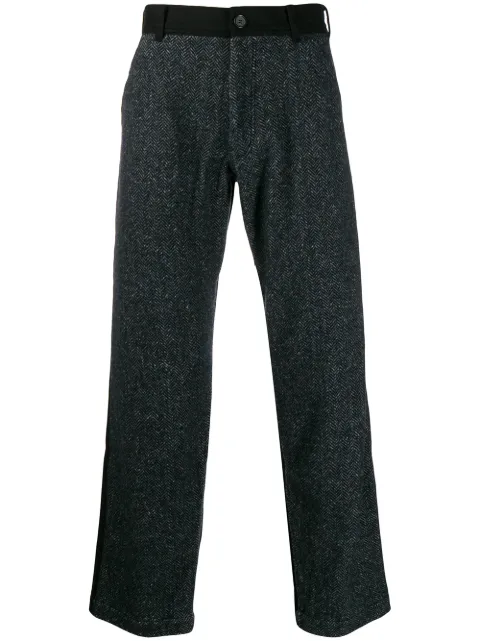 Comme Des Garçons Shirt contrasting wide-leg trousers Black W27142