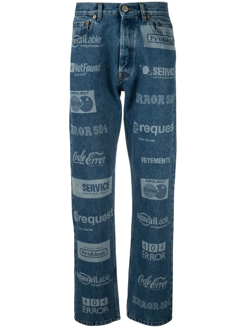VETEMENTS Fully Branded jeans Blue MAH20PA029