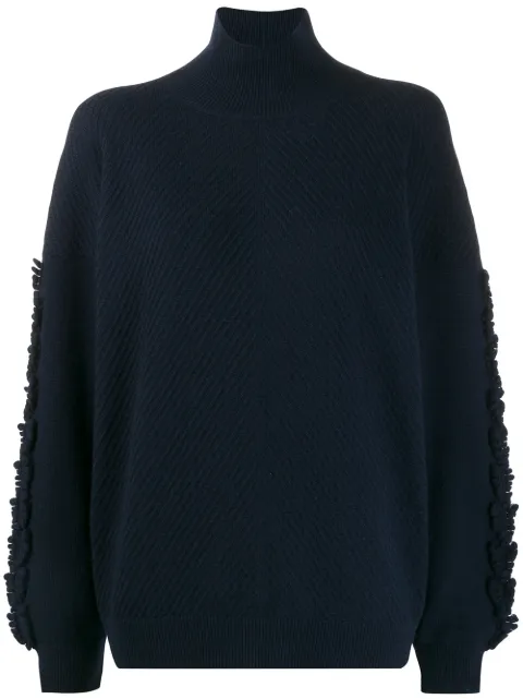 Barrie textured sleeves detail jumper Blue A00C30368